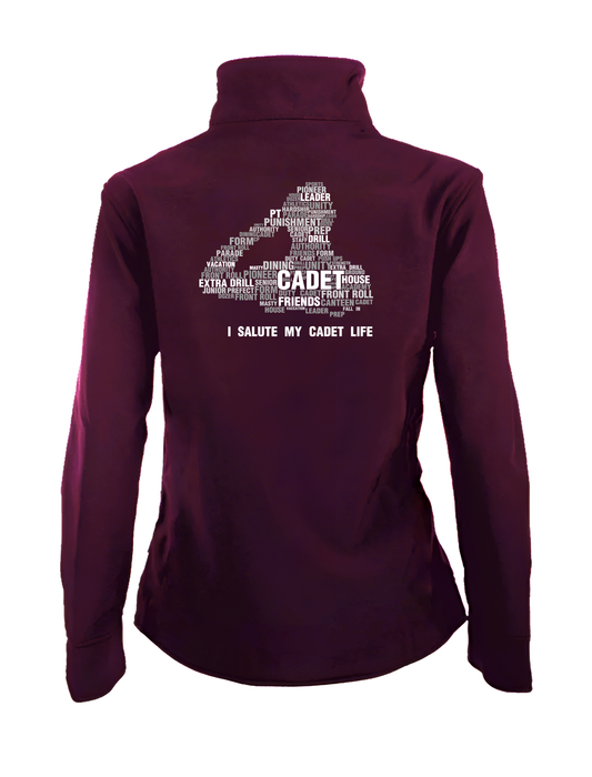 Cadet Hoodie Maroon with Salute Design - Removable hood