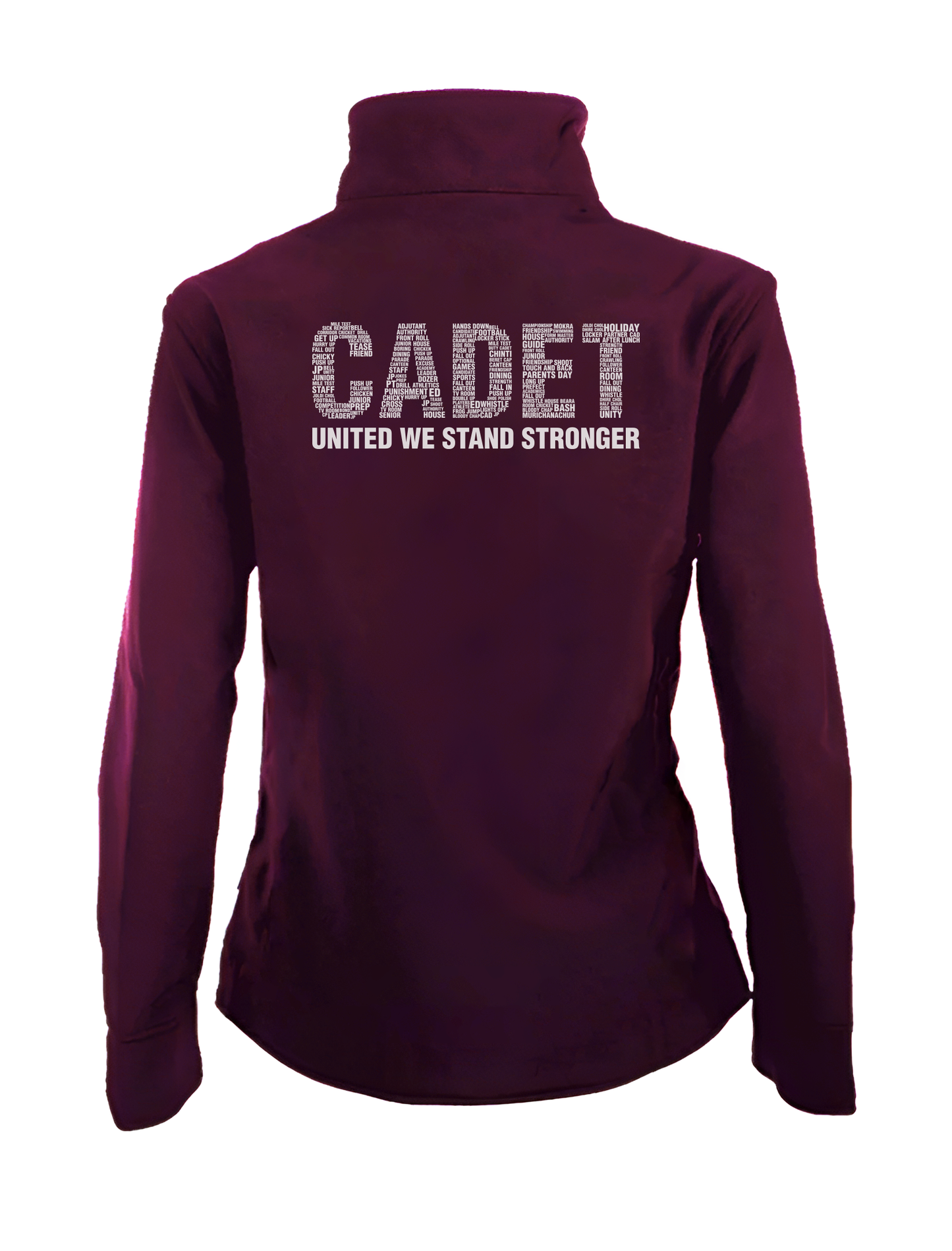 Cadet Hoodie Maroon with Cadet Typography - Removable hood