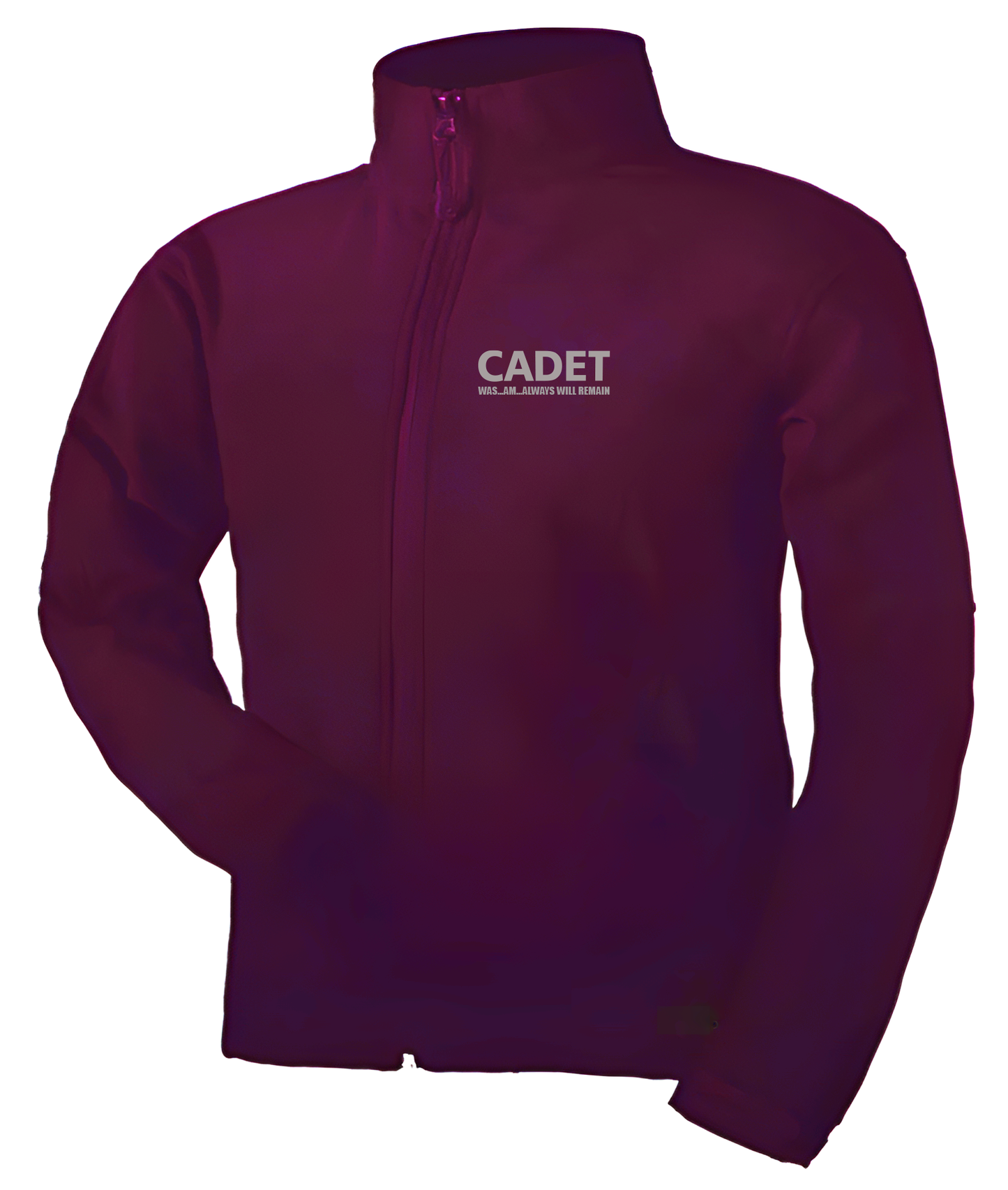 Cadet Hoodie Maroon with Salute Design - Removable hood