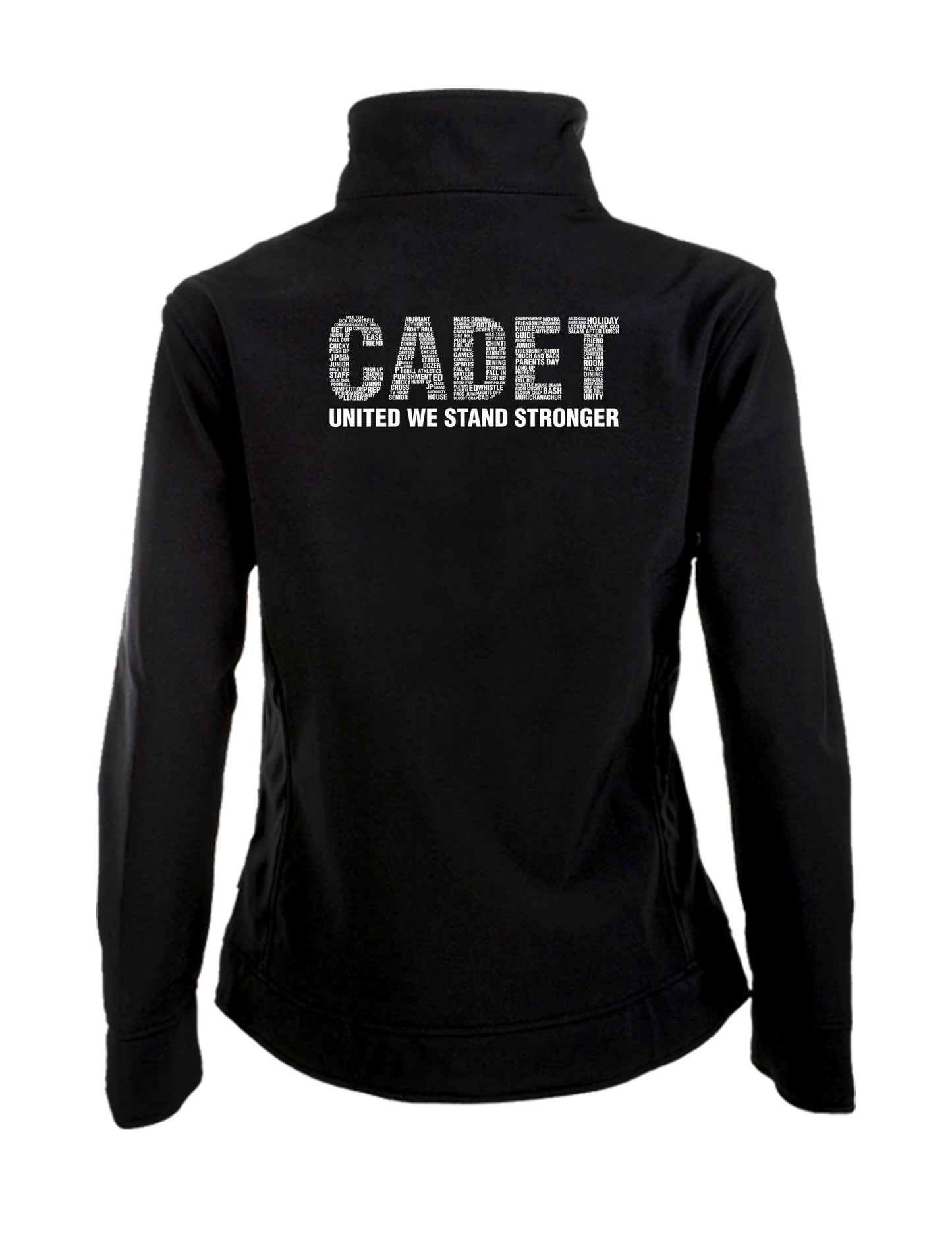 Cadet Hoodie Black with Cadet Typography - Removable hood